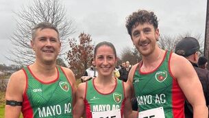 <p>Belleek 10k First three Mayo AC finishers. From left, Tony O’Malley, Norah Newcombe Pieterse, Lorcan Murray.</p> <p>Belleek 10k First three Mayo AC finishers. From left, Tony O’Malley, Norah Newcombe Pieterse, Lorcan Murray.</p>