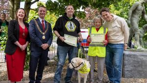 Perfect pair Kieran & Caffie recognised for fundraising efforts for Irish Guide Dogs