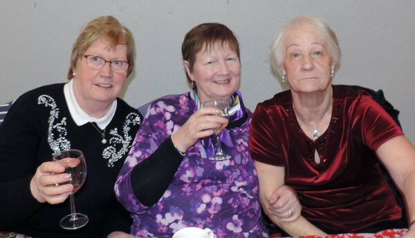 Enjoyging Kilmovee Community Dinner in Kilmovee Community Centre were Maureen Lyons, Mary Muldowney and Marie Horan. Picture James Hunt Photography.