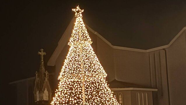 Local Notes: Beautiful Christmas tree at St Mary's Church, Carnacon.