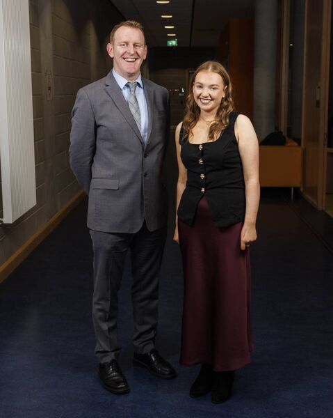 Pictured at the Mary Immaculate College (MIC) awards ceremony earlier this year was Lauren Clancy with David McDonagh, Principal, Ballyhaunis Community School.