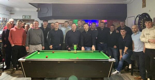 The team from Teach John Joe's of Aughleam were winners of the recent Kilmore Utd inaugural pool competition.