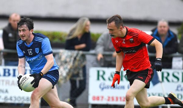 Bonniconlon’s Ciaran Gaughan takes on Ballycastle’s Keith Carden in the Mayo GAA Treanlaur Catering JFC last summer. Picture: David Farrell Photography 