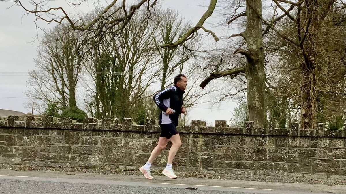 Local Notes: Venerated veteran athlete Adrian Burke ahead of the field in the Ballintubber Turkey Trot.