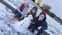 Local Notes: Gilmartin children build snowman in Bonniconlon last week.