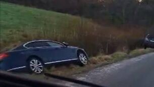 <p>Treacherous conditions were recorded on Glenisland Road, Castlebar, this morning.</p>