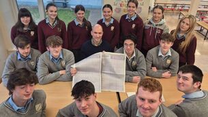 <p>6th year students from Jesus and Mary Secondary School, Enniscrone, with Guidance Counsellor Mr Dunne, were delighted to see that 89% of the Class of 2025 progressed to third level colleges in Ireland.</p>
