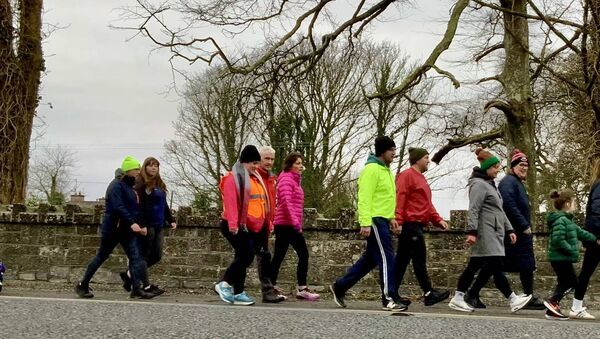 Family groups pictured at the recent 5k walk in aid of Ballintubber Bord na nÓg.