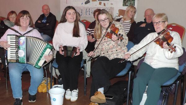 Local ladies perform at the Comhaltas Session which was held in Kilmovee last week. Pic; James Hunt Photography.