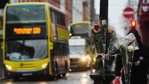 Flowers left at scene of fatal bus crash in Dublin