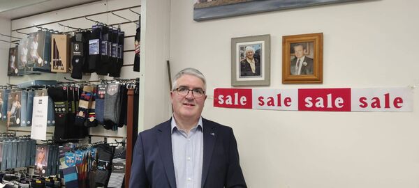 Liam McAndrew has been running his family's drapery shop in Belmullet for the past 25 years. 