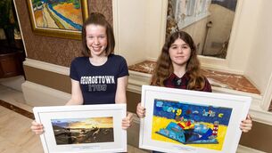 <p>Lottie Billington of Sacred Heart School, Westport, and Liliana Austin of Killeen National School, Louisburgh, took home prizes in the Green-Schools Marine Spatial Planning Poster and Photography Competition</p>