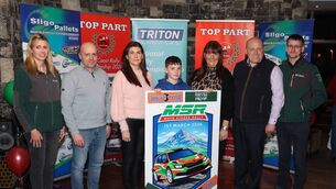 <p>Pictured at the 2026 Mayo Stages Rally launch, from left, Ruthann O'Connor, Matthew, Claire, Callum, Martina and Ronan Murphy (Murphy family, West Tyre), John Warren. Picture: Michael Donnelly</p>