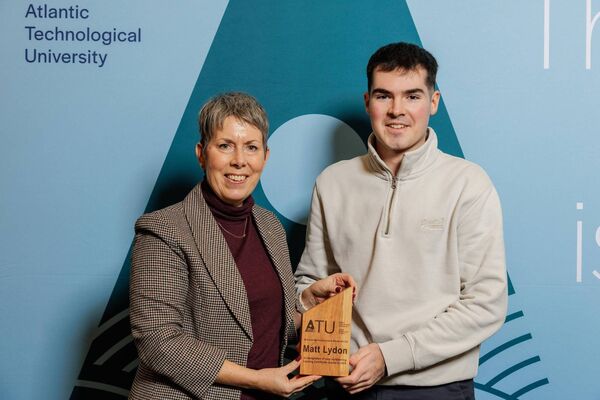 Interior Architecture &amp; Design student Matt Lydon from Tourmakeady is honoured with an ATU Entrance Scholarship. Matt attended Coláiste Muire.