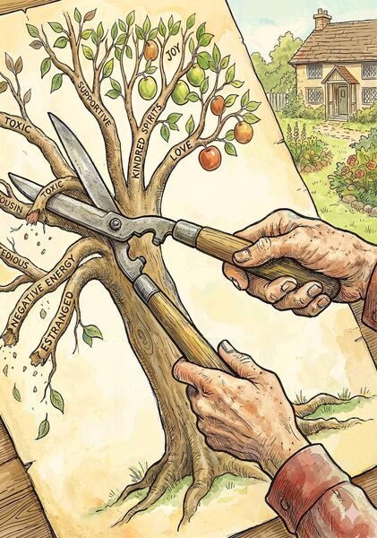 Age gives you the wisdom to know the difference between a friendship or family bond worth salvaging and one that's been quietly poisoning you for years. 	Illustration: Conor McGuire