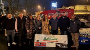 <p>At the launch of the Mayo Stages Rally were, from left: Oisin Coffey (Deputy COC), Ronan and Martina Murphy (West Tyre), Ruthann O'Connor, event secretary, Deputy Keira Keogh, Stephen McGing. event COC, Darren O'Connor (Westport Woods Hotel) and Brendan Fergus, Mayo Sports Partnership.</p>