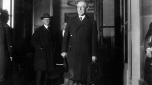 <p>American President Woodrow Wilson (1856-1924) leaving the Quai d'Orsay at the start of the Paris Peace Conference known as the Treaty of Versailles. At these talks a peace treaty signalling the end of World War I was signed between Germany and the Allied Forces, and the League of Nations was established. Picture: Hulton Archive/Getty Images</p>
