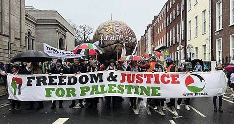 Student tells Dublin protest that leaving family in Gaza was ‘hardest decision’