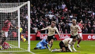 Evann Guessand’s last-gasp effort enough as Crystal Palace defeat 10-man Wolves