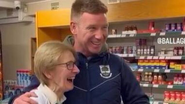 WATCH: Local GAA club pay heartwarming tribute to retiring Ballaghaderreen shopkeeper