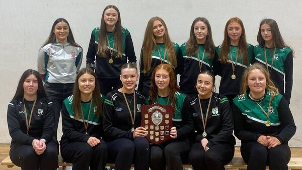 One of the girls teams honoured at the recent Charlestown Sarsfields Bord na nÓg presentation evening. 