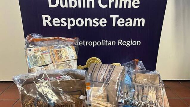 Man (40s) charged after over €188k of cash and drugs seized in Co Dublin