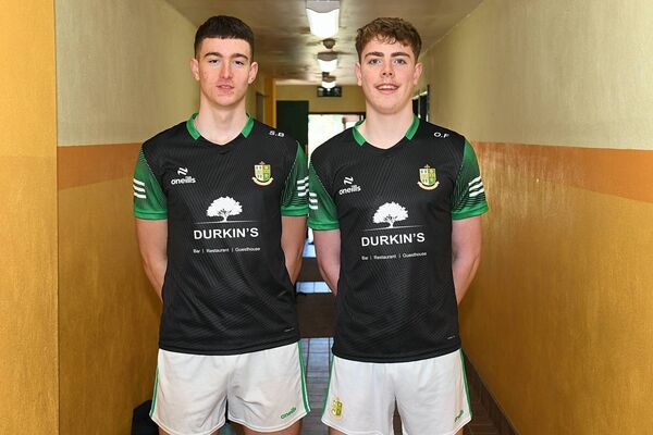 Sean Buckley from Ballaghaderreen GAA Club and Oran Fraine from Kilmovee Shamrocks GAA Club who will feature for St Nathy's College against Cnoc Mhuire, Granard. Picture: Ger O'Loughlin