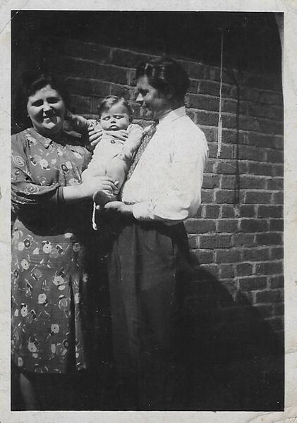 Tommy McLoughlin with his parents Tom and Winnie.