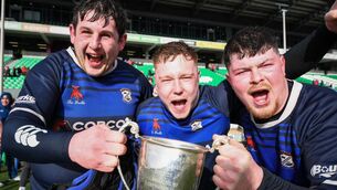 <p>Westport players in jubilant mood following their team's league title triumph at Dexcom Stadium which will see them playing in Connacht Junior League Division 1A next season.</p>