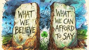 <p>The shamrock is a weed, technically, a thing that grows in the gaps of other things, persistent, undemanding, useful for its symbolism rather than its substance. Illustration: Conor McGuire</p>