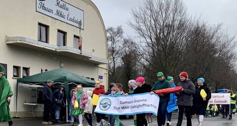 Local Notes: St Patrick leads the Thuar Mhic Eadaigh parade.