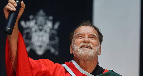 Arnold Schwarzenegger back in Belfast as he receives honorary degree