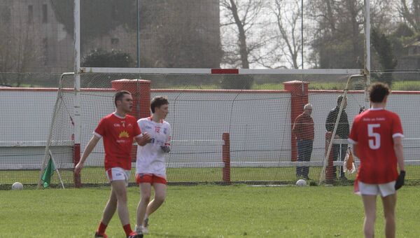 Clogher House provides an imposing backdrop as Ballintubber and Belmullet battled in round one of the county minor league. Picture by Tom Quinn
