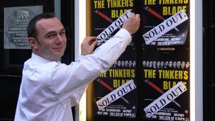 <p>Justin Conboy, producer of <span class="contextmenu quote">The Tinker's Blade, </span>places posters outside An Taibhdhearc prior to the play's run at the Galway theatre almost 20 years ago.</p> <p>Justin Conboy, producer of <span class="contextmenu quote">The Tinker's Blade, </span>places posters outside An Taibhdhearc prior to the play's run at the Galway theatre almost 20 years ago.</p>