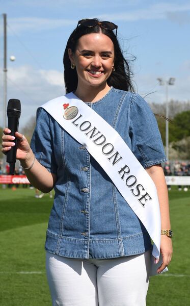 London Rose - and proud Erriff girl - S Shauna Sammon sang Amhrán na bhFiann before throw-in.	Picture: Sheila Fernandes