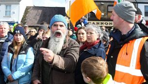 <p>Aidan O'Sullivan from Castlebar makes his voice heard at the fuel protest in Castlebar earlier this month. 	Picture: John O'Grady</p>