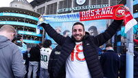 Arsenal water bottles sold outside Etihad ahead of crunch Man City clash