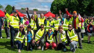 <p>A group of volunteers are pictured on the Mall in Castlebar at the Mayo.ie Western People Women's Mini-Marathon last year. 	Picture: James Wright Photography</p>