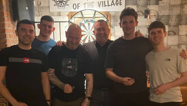 Curry (2) team who finished runners-up to Curry (1) in the recent Honour of the Village darts final hosted by Walsh’s Public House, Main Street, Charlestown. 