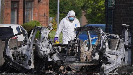 Explosive device in car outside Belfast police station ‘sent to kill officers’