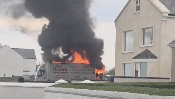 Truck catches fire in Enniscrone