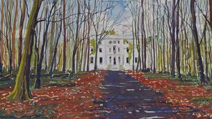<p>Sinead Wall's painting of Moore Hall features in the exhibition.</p>