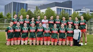<p>The Mayo team who took on Dublin in Saturday's historic first-ever game in the All-Ireland LGFA Under-20 Football Championship.</p>