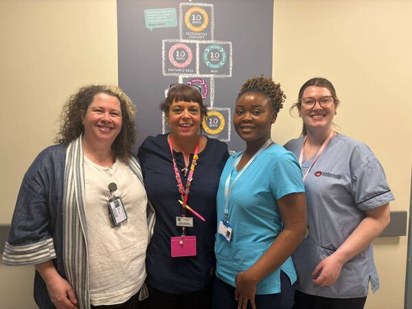 Pictured at Mayo University Hosptial were, from left: Aine McGrillen, Perinatal Mental Health Midwife; Rhona Sweeney, Bereavement Midwife; Nafisatu Mohammed, Staff Midwife; and Shannon Taylor, Student Midwife. 