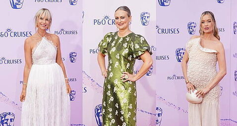 Vogue Williams, Laura Whitmore and Phillipa Dunne channel spring hues at the Bafta TV Awards