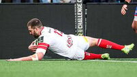 Stuart McCloskey set to miss Ulster's Challenge Cup final