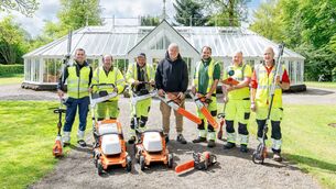 <p>Pictured at the launch of Mayo County Council’s electric garden tool initiative at Turlough Park were members of the council’s horticultural team - Shaun McLoughlin, Henry Brawn, Eamon Clarke, Thomas Flanagan, Pat Reilly, Micheal Cunningham and Jerry Costello.</p>