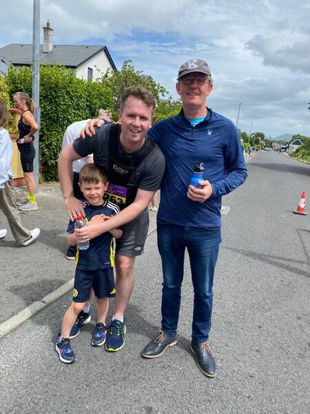 Marathon runner David Lynn with dad Hugh. 