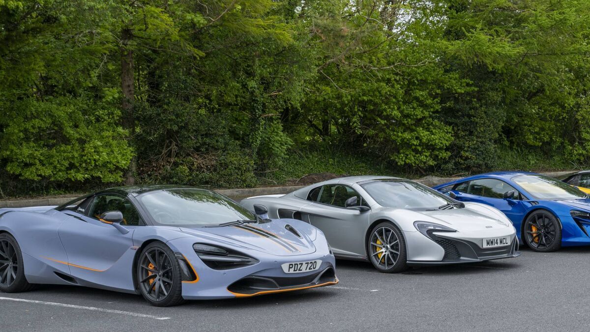 Luxury sports cars were an eye-catching attraction in Mayo town