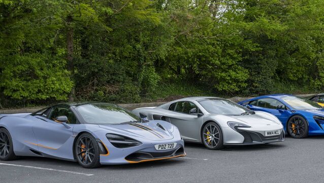 Luxury sports cars were an eye-catching attraction in Mayo town
